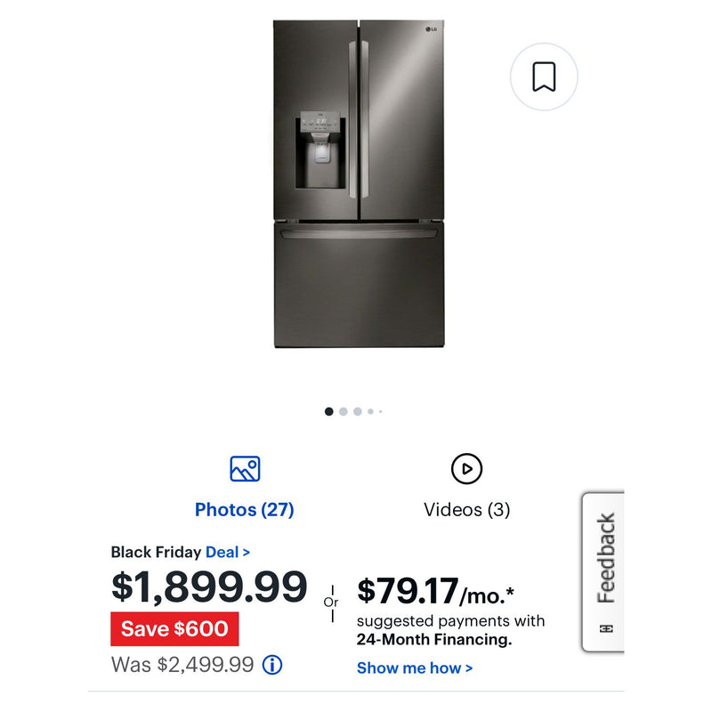 Load image into Gallery viewer, 212252-Stainless-LG-3D-Refrigerator
