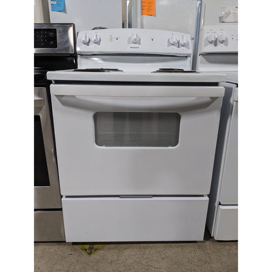 244583-White-Hotpoint-Coil Top-Freestanding Range