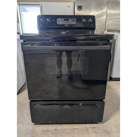 216107-Black-Hotpoint-Coil Top-Freestanding Range