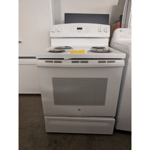 22468-White-GE-Coil Top-Freestanding Range