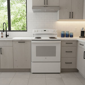 22683-White-GE-Coil Top-Freestanding Range