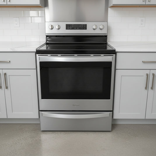 22665-Stainless-Whirlpool-Glass Top-Freestanding Range