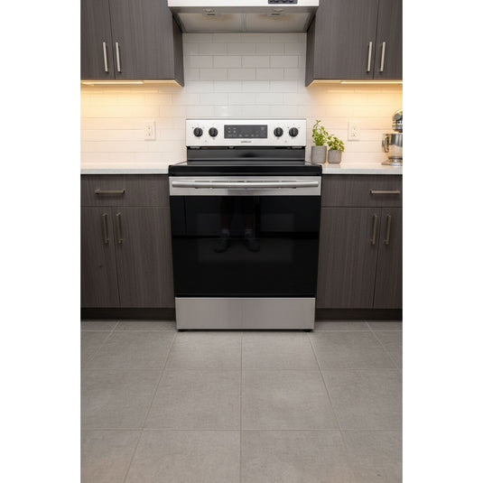 22666-Stainless-Samsung-Glass Top-Freestanding Range