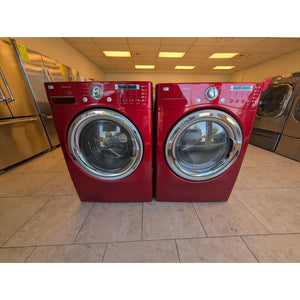 LG Red FRONT LOAD Washer & Dryer Laundry Set