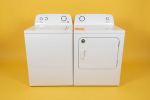 Lightly Used Amana White Top Load Washer & Dryer Laundry Set
