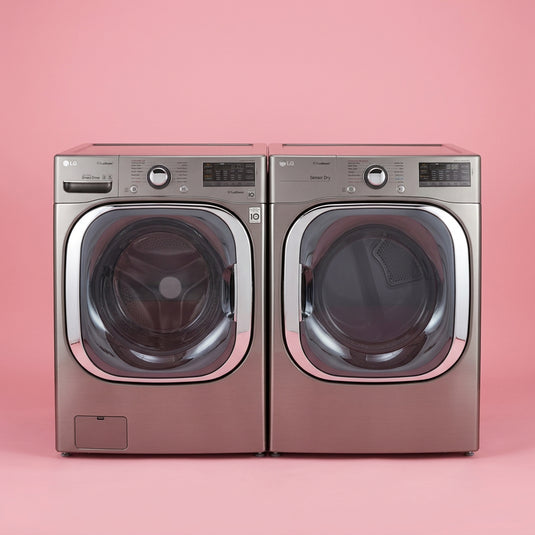 New LG Gray Front Load Washer & Dryer Laundry Set