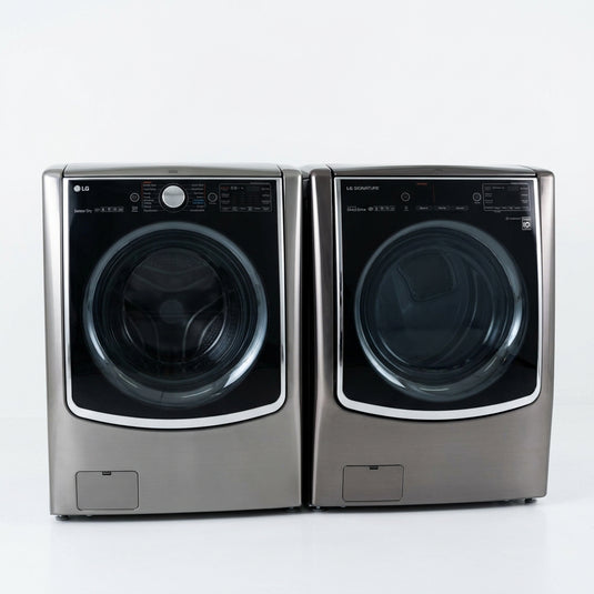 New LG Black Front Load Washer & Dryer Laundry Set