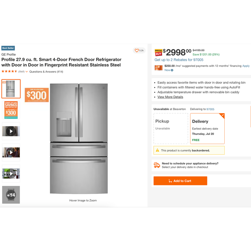 Load image into Gallery viewer, 212757-NEW-Stainless-GE-4D-Refrigerator
