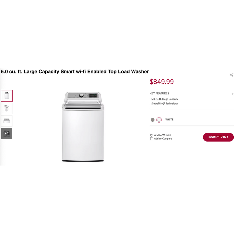 Load image into Gallery viewer, 213575-White-LG-TOP LOAD-Washer
