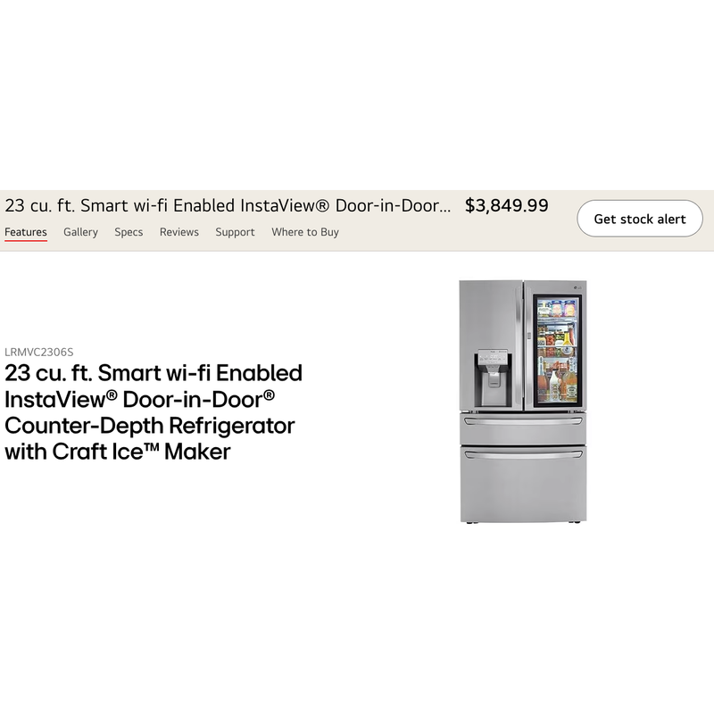 Load image into Gallery viewer, 211697-NEW-Stainless-LG-4D-Refrigerator
