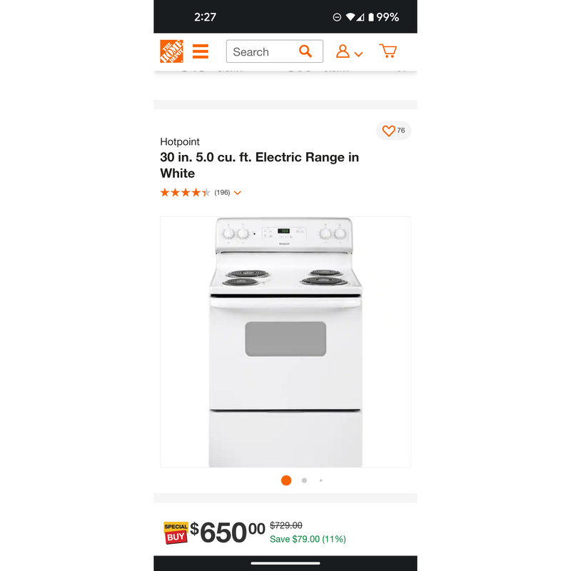 Load image into Gallery viewer, 213959-NEW-White-Hotpoint-Coil Top-Freestanding Range
