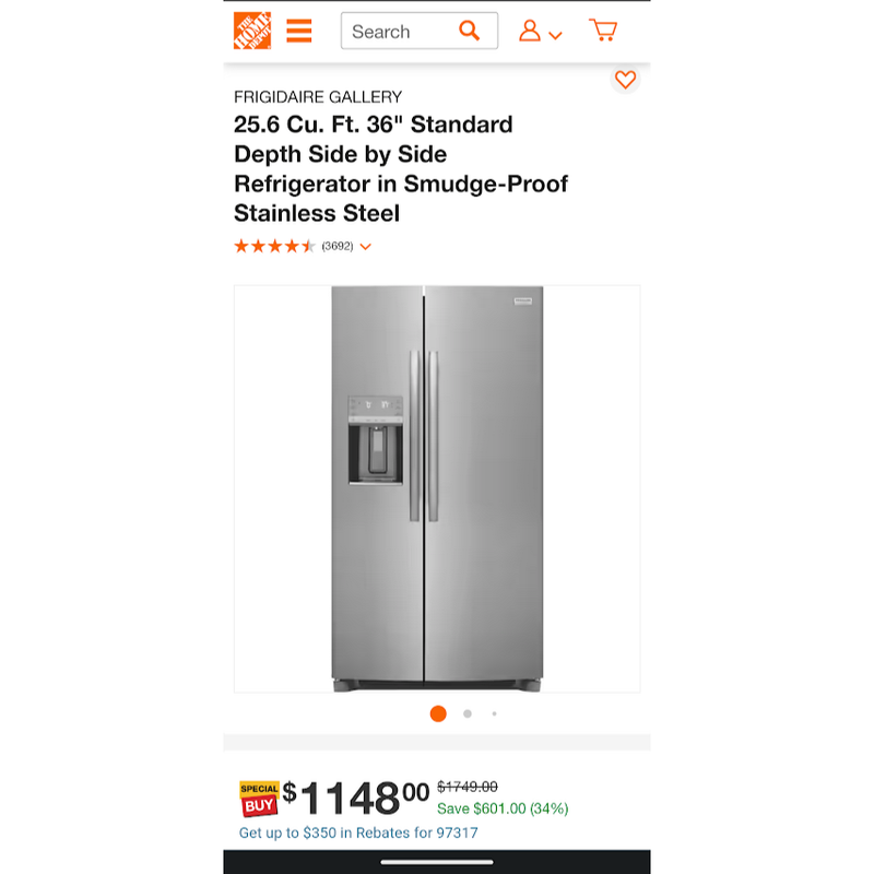 Load image into Gallery viewer, 213977-NEW-Stainless-Frigidaire-SXS-Refrigerator
