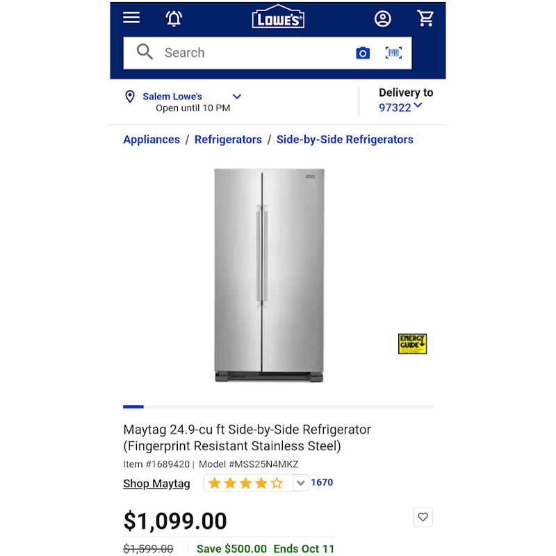Load image into Gallery viewer, 213979-NEW-Stainless-Maytag-SXS-Refrigerator
