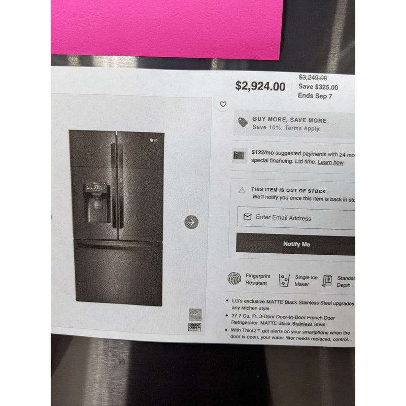 Load image into Gallery viewer, 212252-Stainless-LG-3D-Refrigerator
